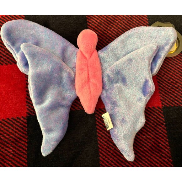 1999 Ty Flitter the Butterfly 4255 Beanie Baby 7" Pink Purple Bug Plush Toy - Picture 2 of 7
